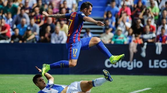 Paco Alcácer, en el partido del Barça contra el Leganés.