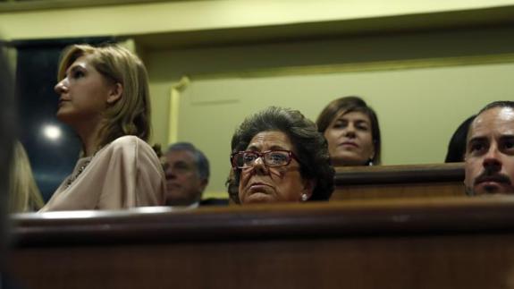 La senadora Rita Barberá en la tribuna de invitados del Congreso de los Diputados