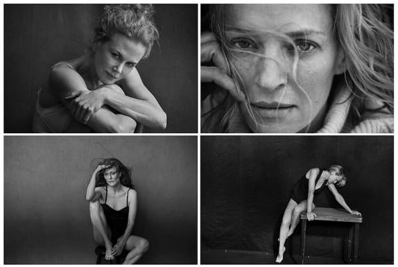 Combo de fotografías facilitadas por Pirelli de las actrices (de izq. a dcha. y de arriba a abajo): Nicole Kidman, Uma Thurman, Julianne Moore y Robin Wright.