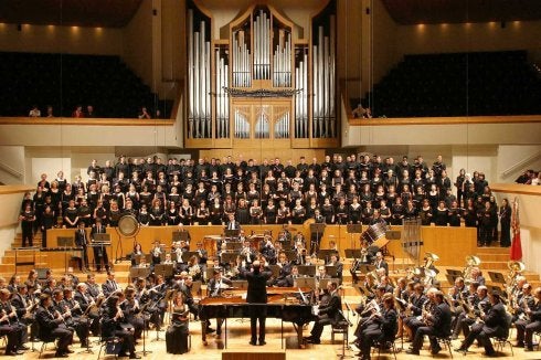 Un concierto en el Palau de la Música, de cuya plantilla sobra el 40% según la auditoría. :: lp