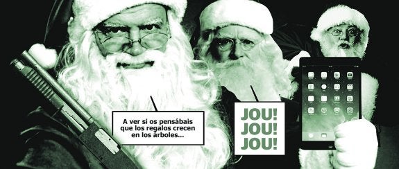 Ladrones disfrazados de Papá Noel desvalijan una tienda de informática