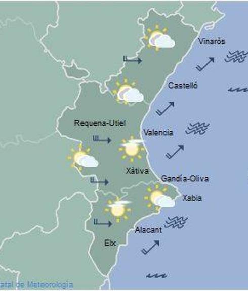 El tiempo en Valencia, Alicante y Castellón: lluvia y alerta amarilla por vientos en la Comunitat