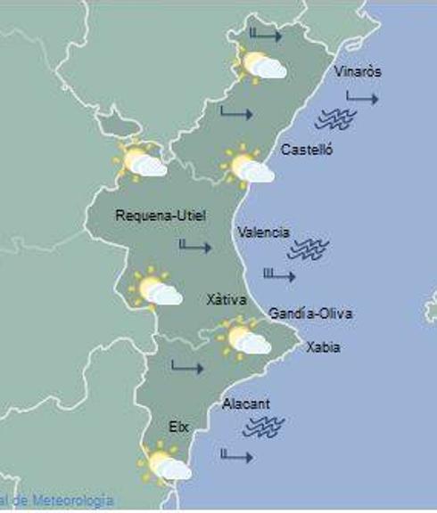 El tiempo en la Comunitat Valenciana: Mañana subirán las temperaturas y cesará el viento