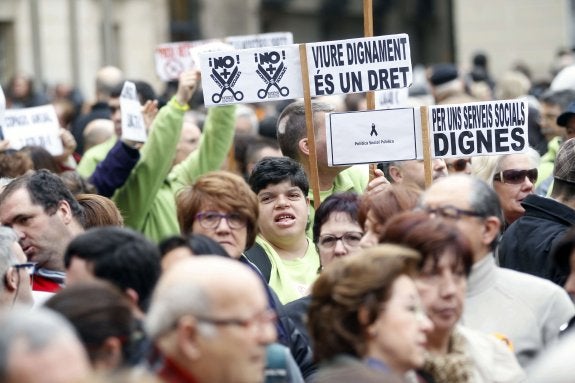 Protesta de dependientes en una imagen de archivo. :: irene marsilla