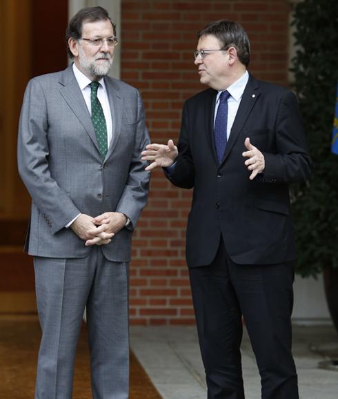 Mariano Rajoy y Ximo Puig, en una reunión en Moncloa.