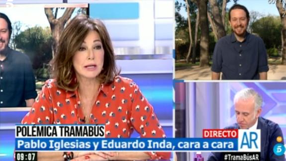 Tenso cara a cara entre Ana Rosa Quintana y Pablo Iglesias