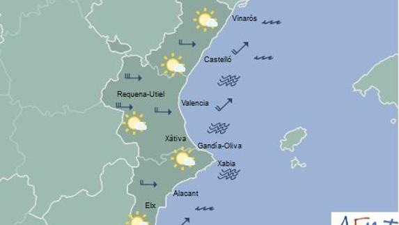 Valencia, una de las 25 provincias en aviso por fuertes rachas de viento este domingo