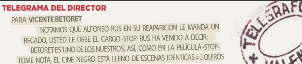 Telegrama para Vicente Betoret