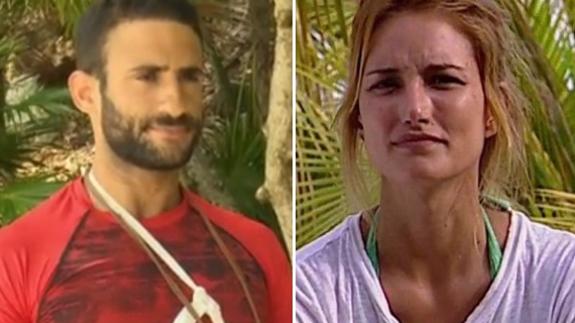 Los concursantes de 'Supervivientes 2017' Eliad Cohen y Alba Carrillo.