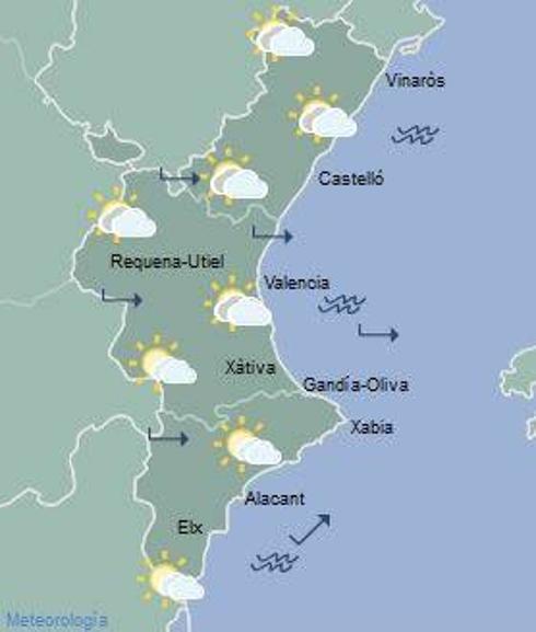 El tiempo en Valencia, Alicante y Castellón | Mañana podría llover en la mitad norte y subirán las máximas en el litoral