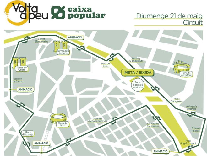 Recorrido de la Volta a Peu a Valencia 2017