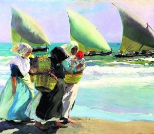 Obra 'Las tres velas' de Sorolla y captura de la web que pide la creación del museo del pintor. ::
LP