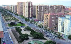 Vista del bulevar central de la avenida Blasco Ibáñez ::                            DAMIÁN TORRES