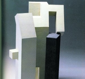 Detalle de una escultura de dos cocciones de Mestre elaborada con gres chamotado y engobes. ::
LP