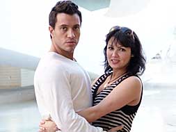 Scott y Netrebko, ayer, en Valencia.