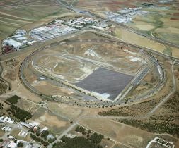 Vista aérea en la que se distinguen las instalaciones del circuito de Inta en Torrejón de Ardoz.