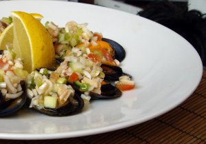 ENSALADA PRIMAVERA CON MEJILLONES