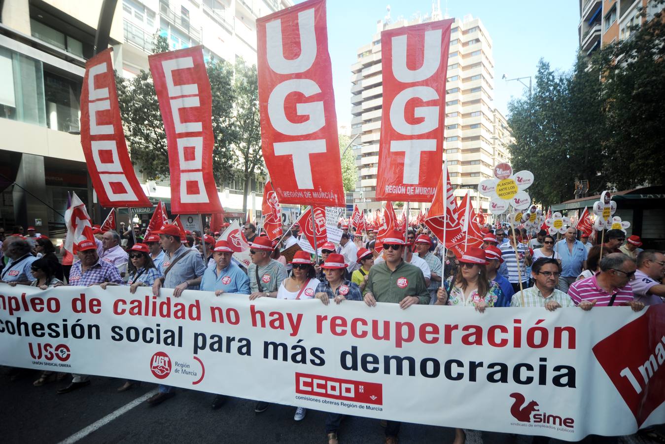 Miles de personas reivindican en Murcia «empleo de calidad»