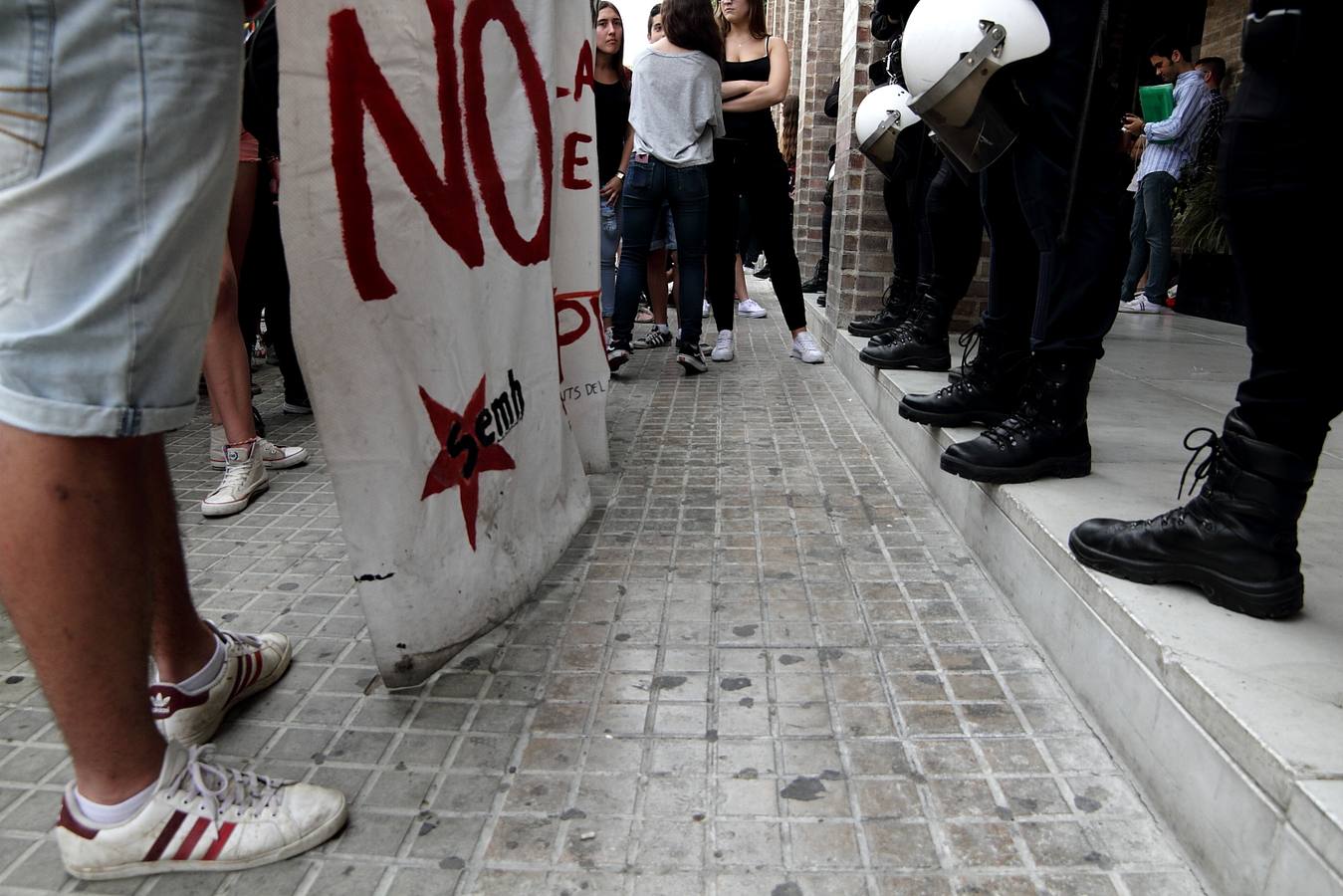 Una protesta estudiantil acaba con incidentes al final del recorrido
