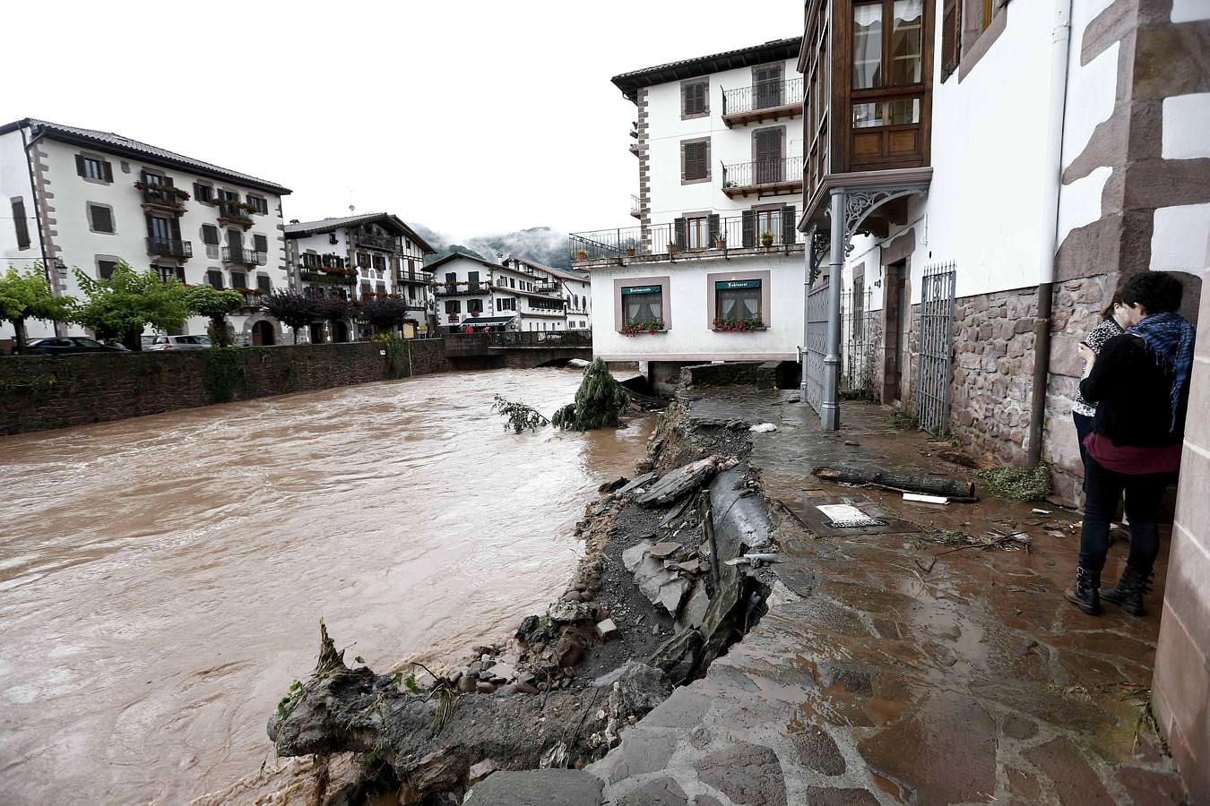 Inundación en la localidad navarra de Elizondo