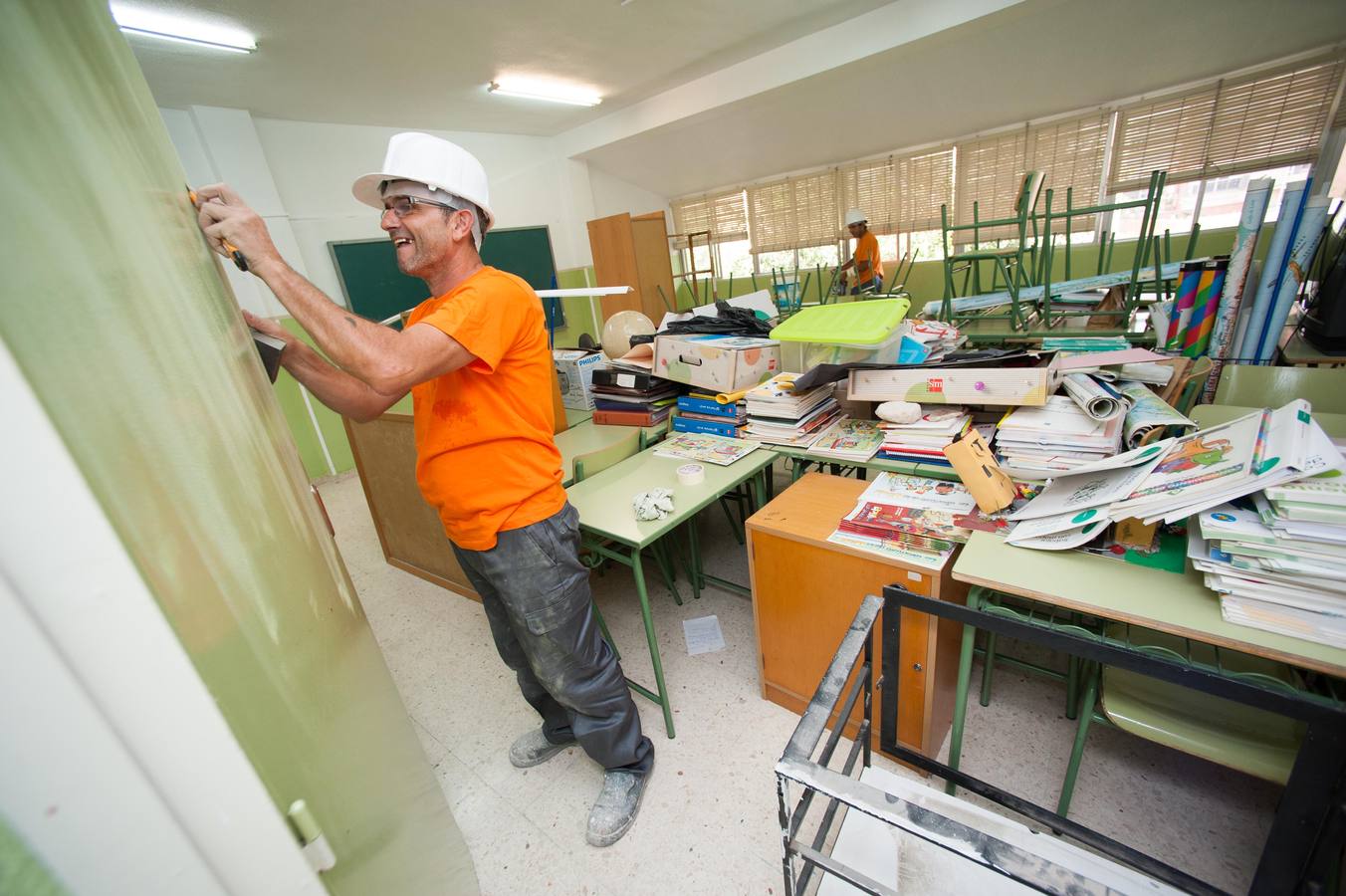 Visita de la concejal de Educación, Lola Sanchez, a las obras del colegio San Pablo de Murcia.