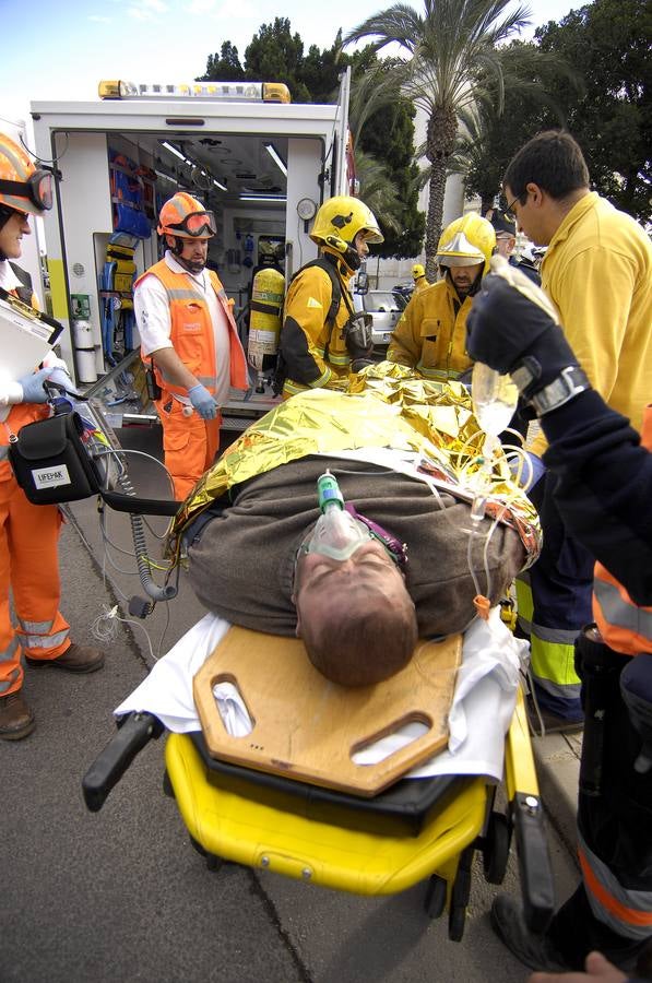 Simulacro de seguridad por accidente de tren