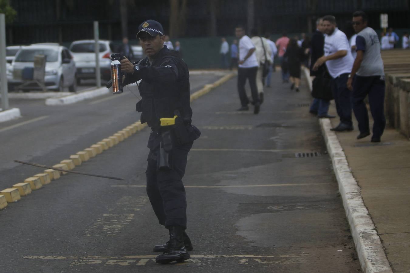 Los indígenas protestan ante el Congreso Brasileño