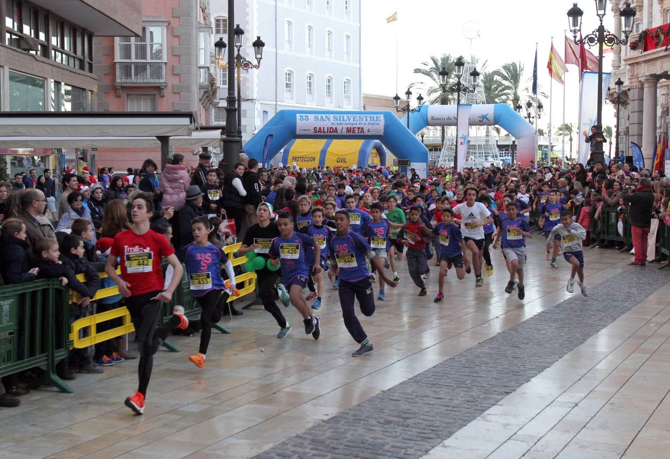 Los pequeños también disfrutan de la San Silvestre de Cartagena