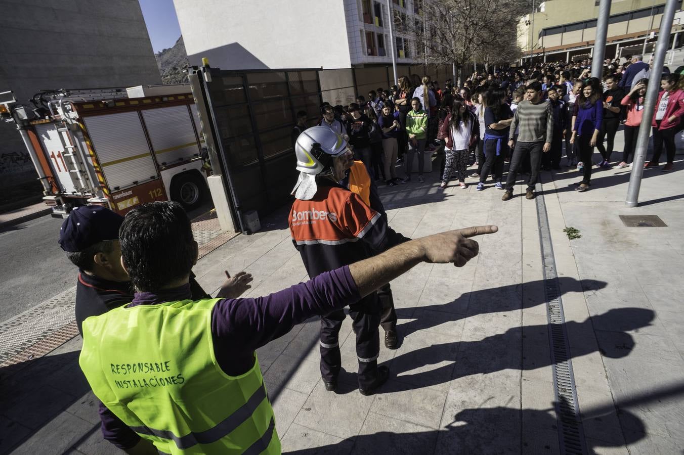 Simulacro de incendio en el instituto de Callosa