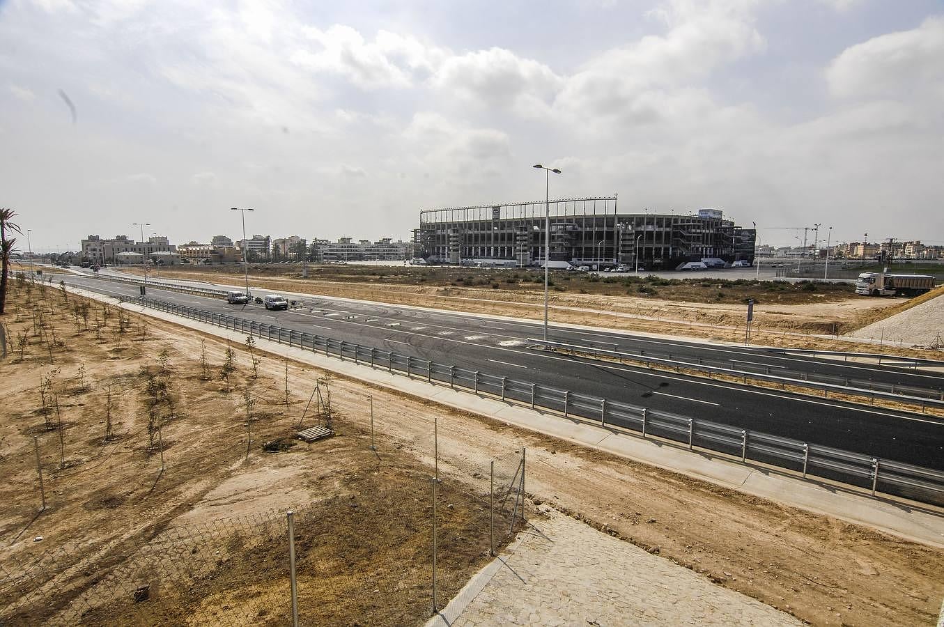 Obras en la carretera de la Ronda Sur de Elche