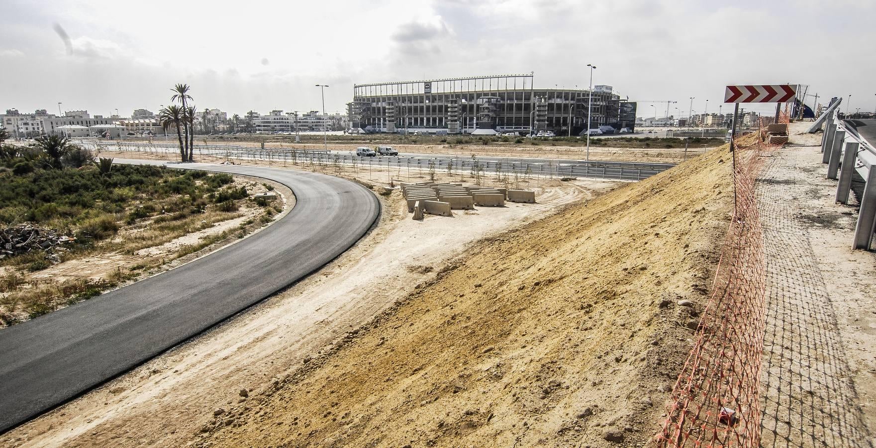 Obras en la carretera de la Ronda Sur de Elche