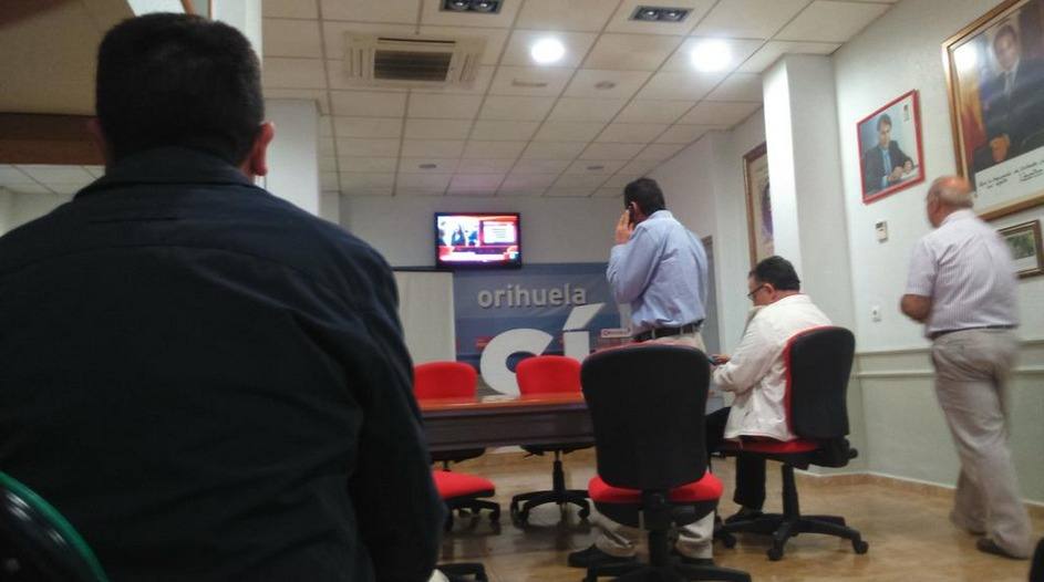 Noche electoral en la sede del PSOE de Orihuela