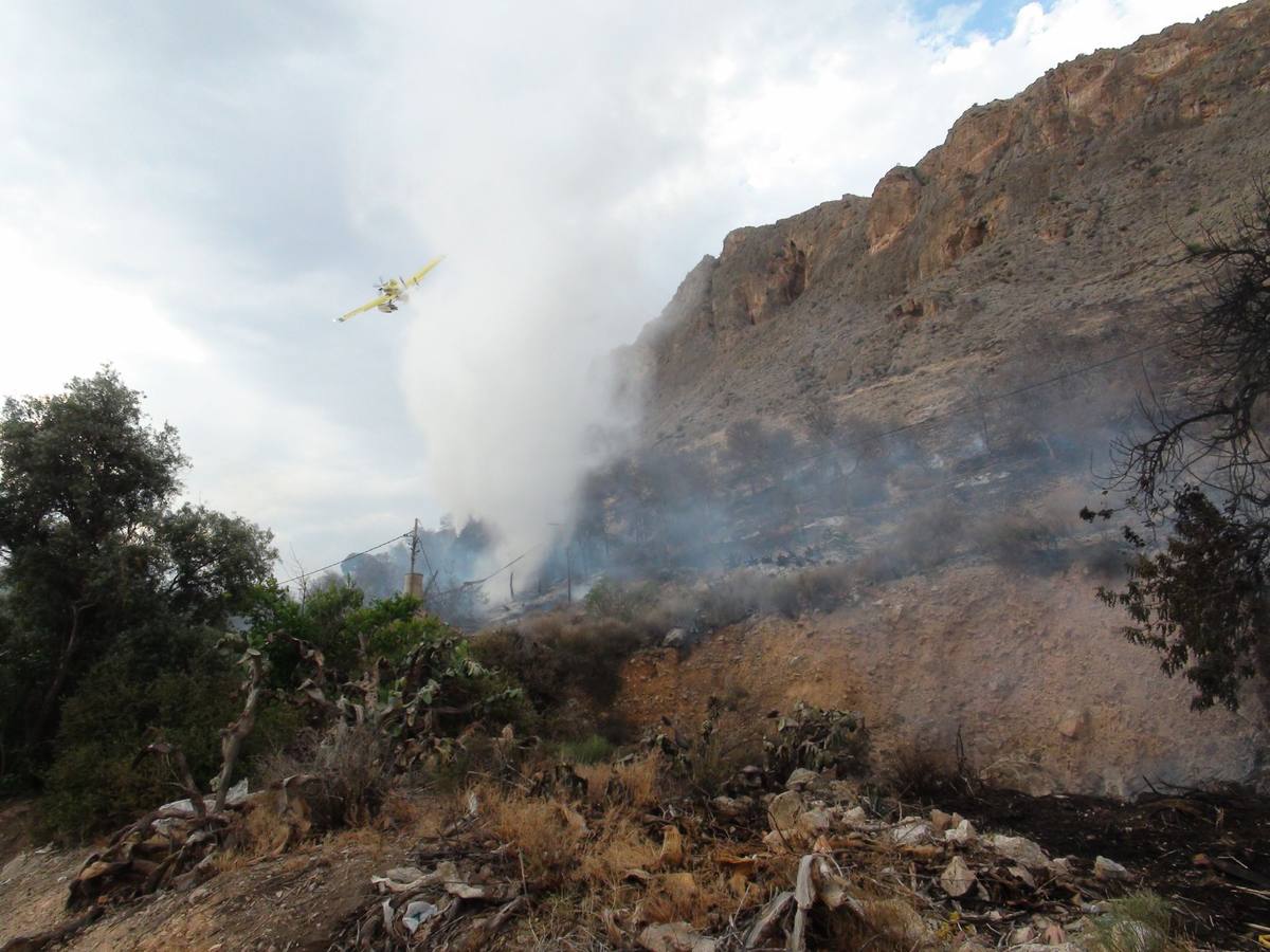 Un incendio calcina casi cuatro hectáreas de monte en Orihuela