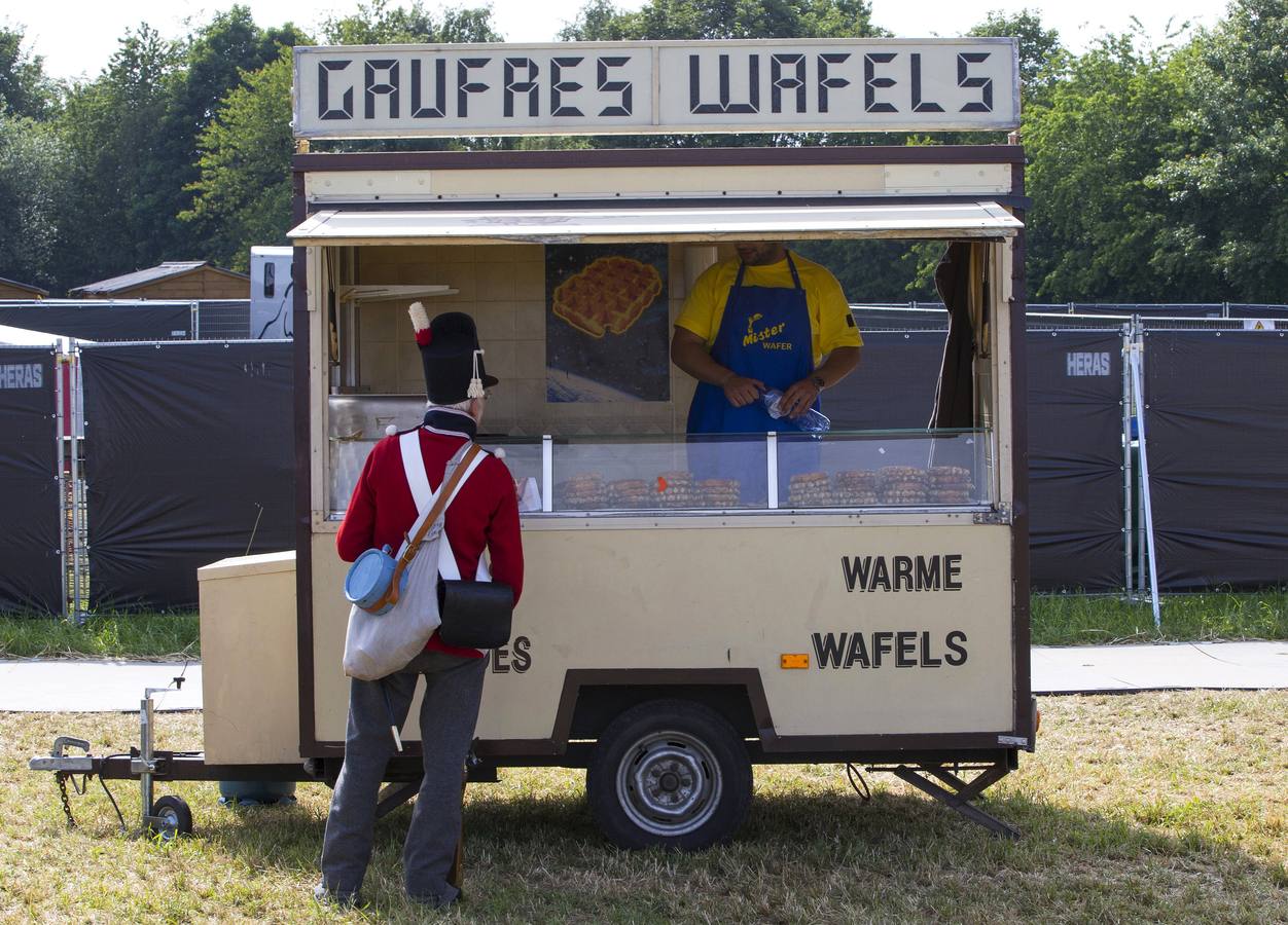 Recreación de la batalla de Waterloo