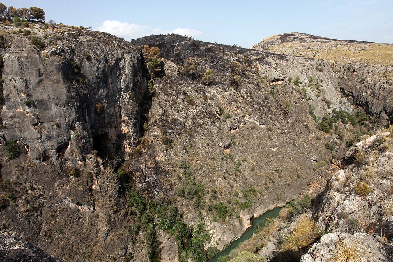 Así ha quedado el Cañón de Almadenes tras el fuego