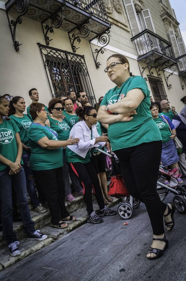 Protesta de la PAH en la puerta del Ayuntamiento