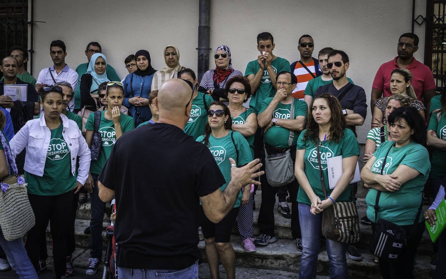 Protesta de la PAH en la puerta del Ayuntamiento