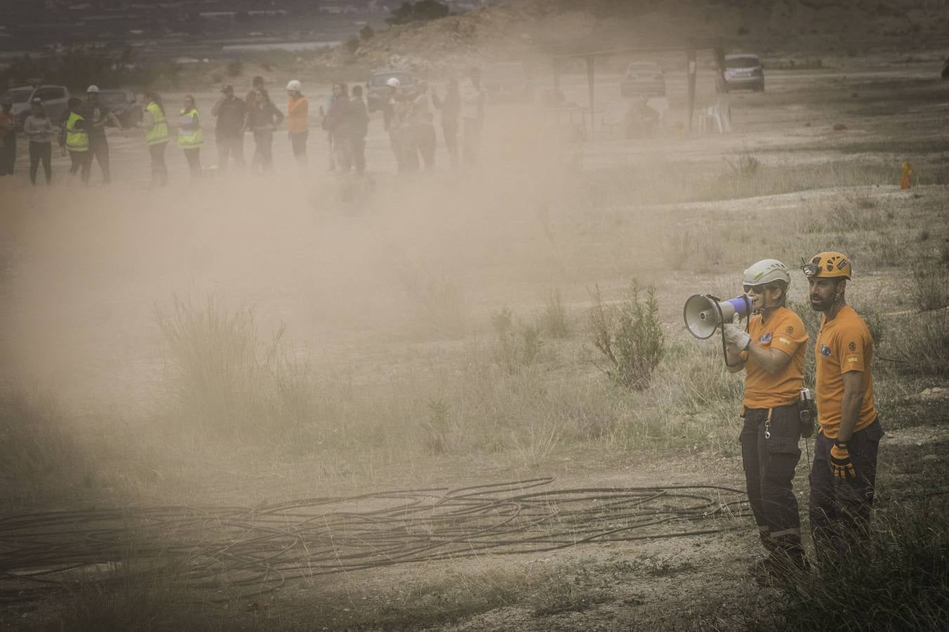 Simulacro en la cantera de Cox