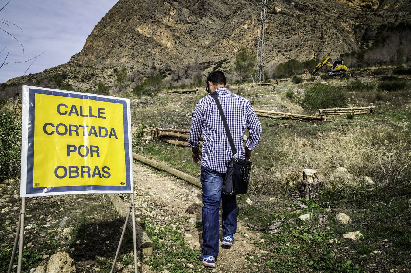 Un escavadora astillará todos los árboles arrasados por el tomicus