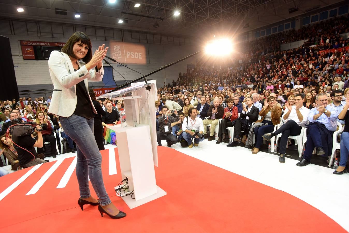 Pedro Sánchez, en Murcia: «En lo único que no ha recortado el PP es en corrupción»