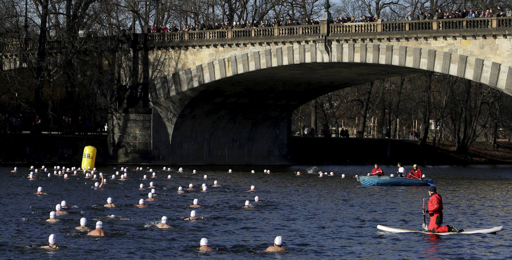 Chapuzón navideño... y helado