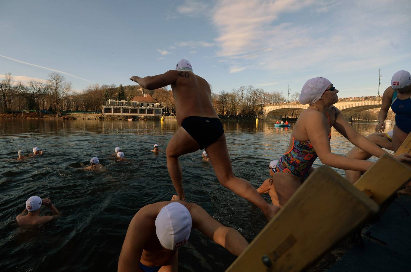 Chapuzón navideño... y helado