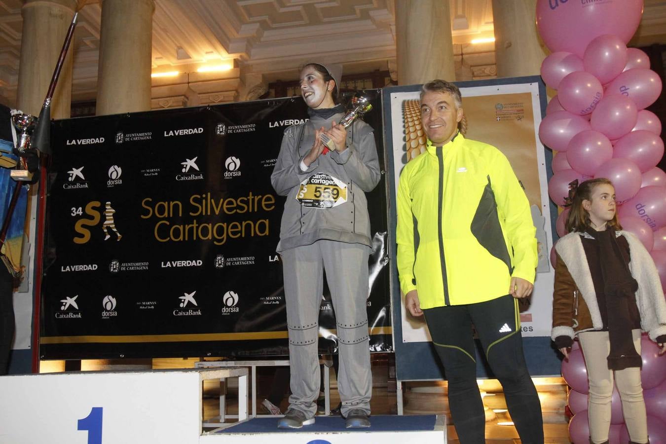 Podium de la San Silvestre de Cartagena 2015