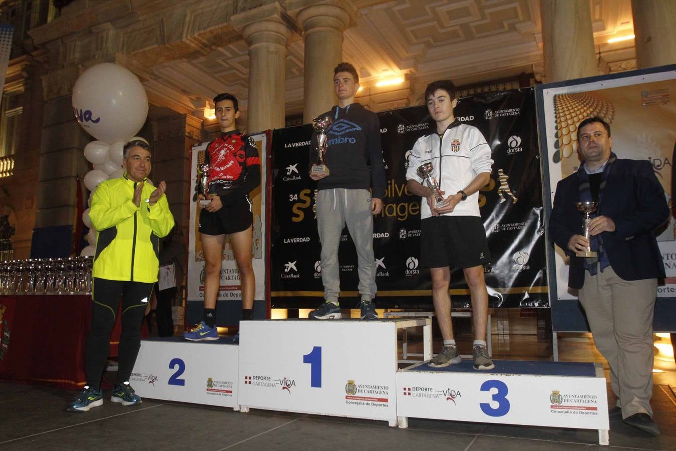 Podium de la San Silvestre de Cartagena 2015