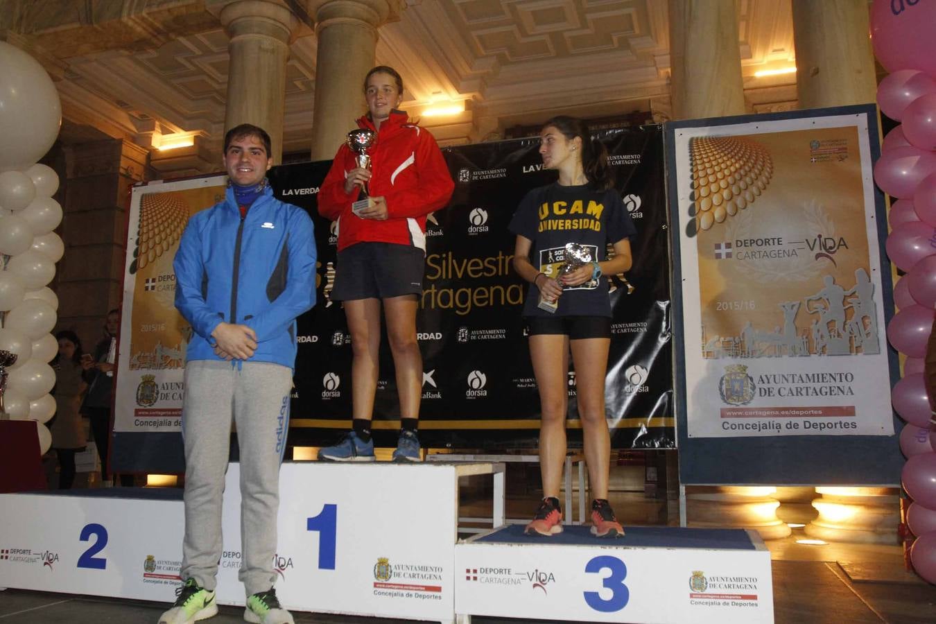 Podium de la San Silvestre de Cartagena 2015