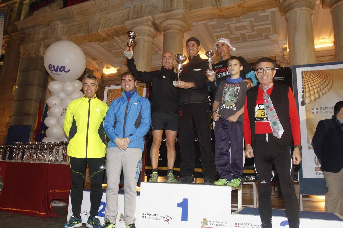 Podium de la San Silvestre de Cartagena 2015