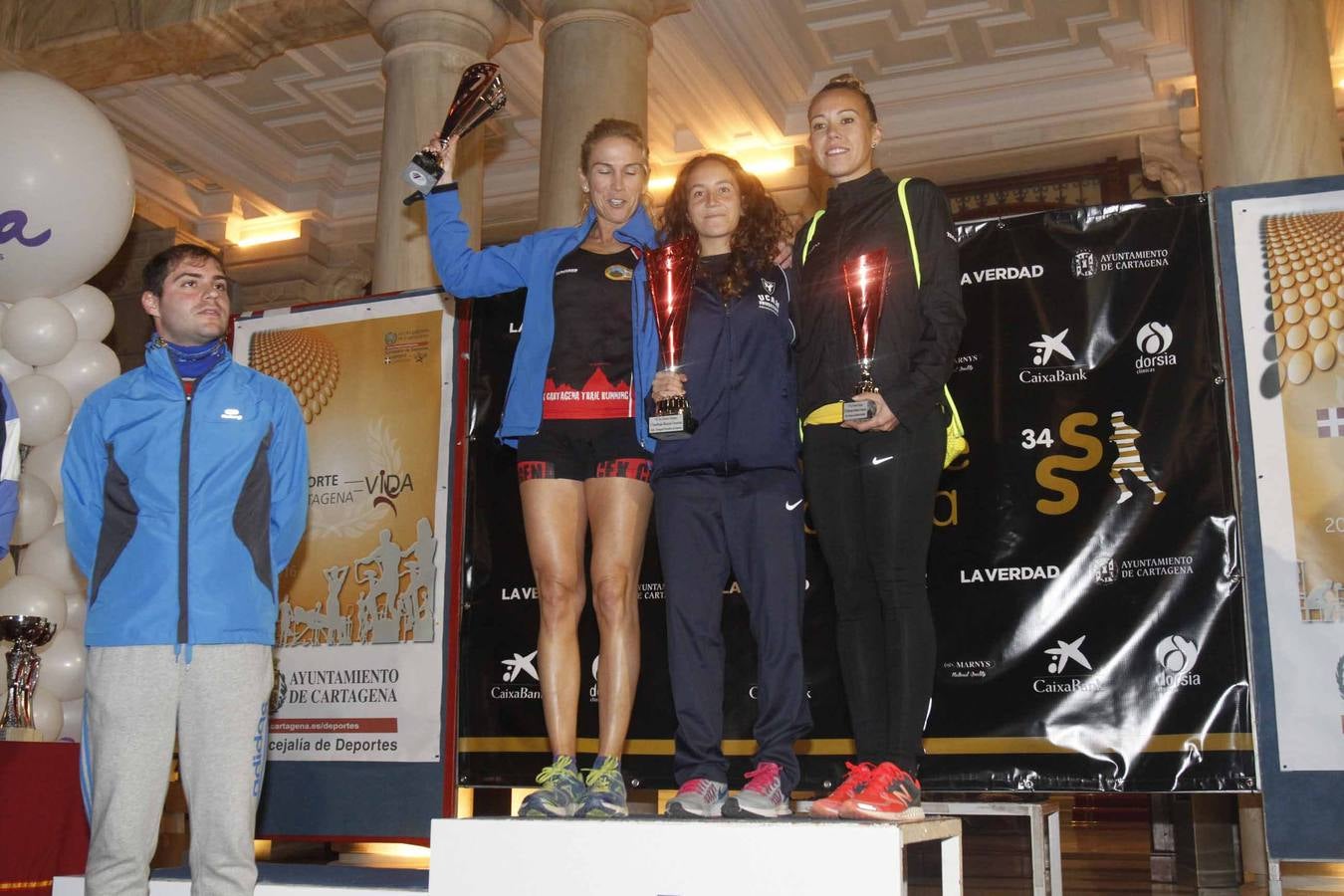 Podium de la San Silvestre de Cartagena 2015