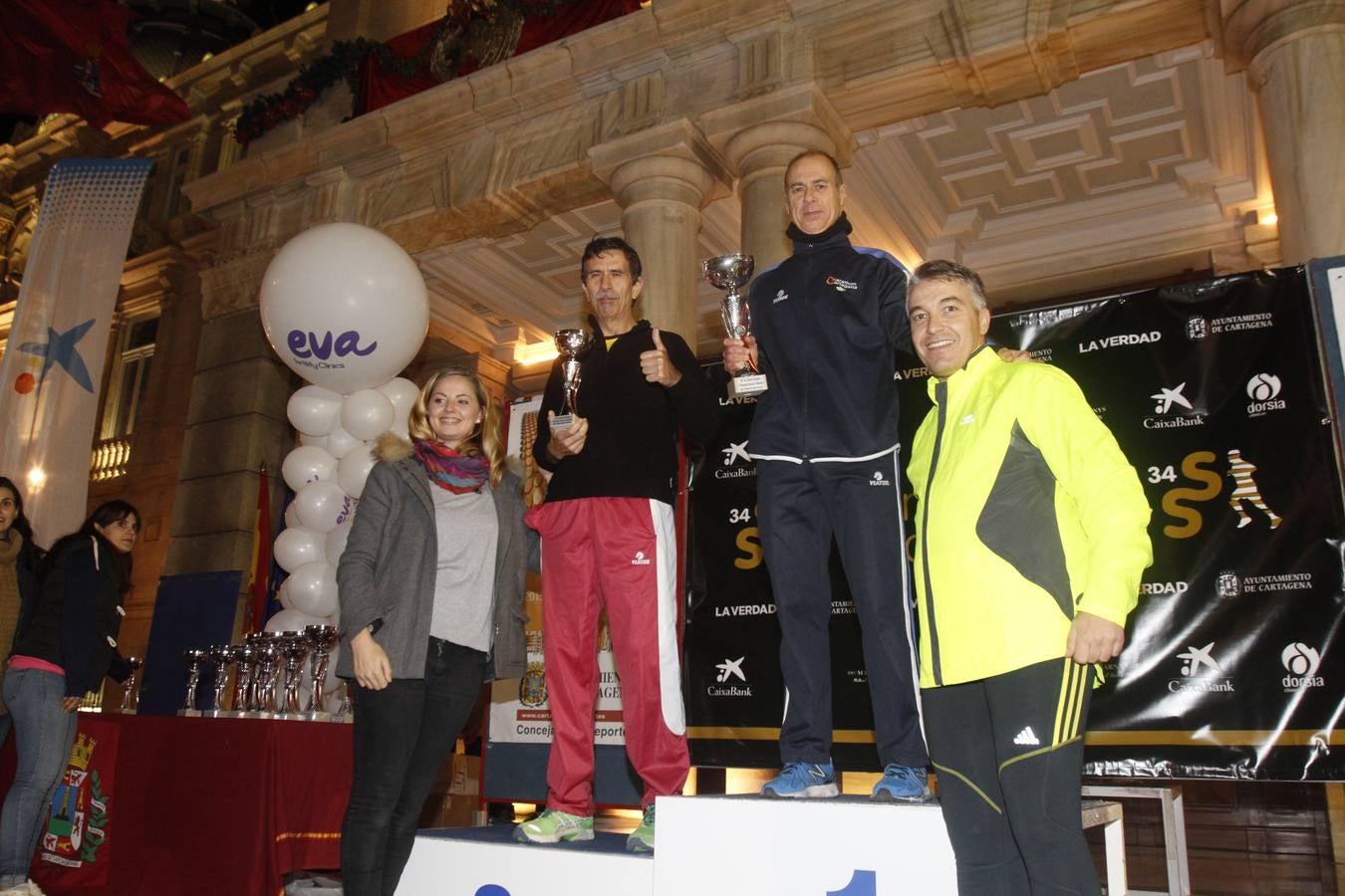 Podium de la San Silvestre de Cartagena 2015