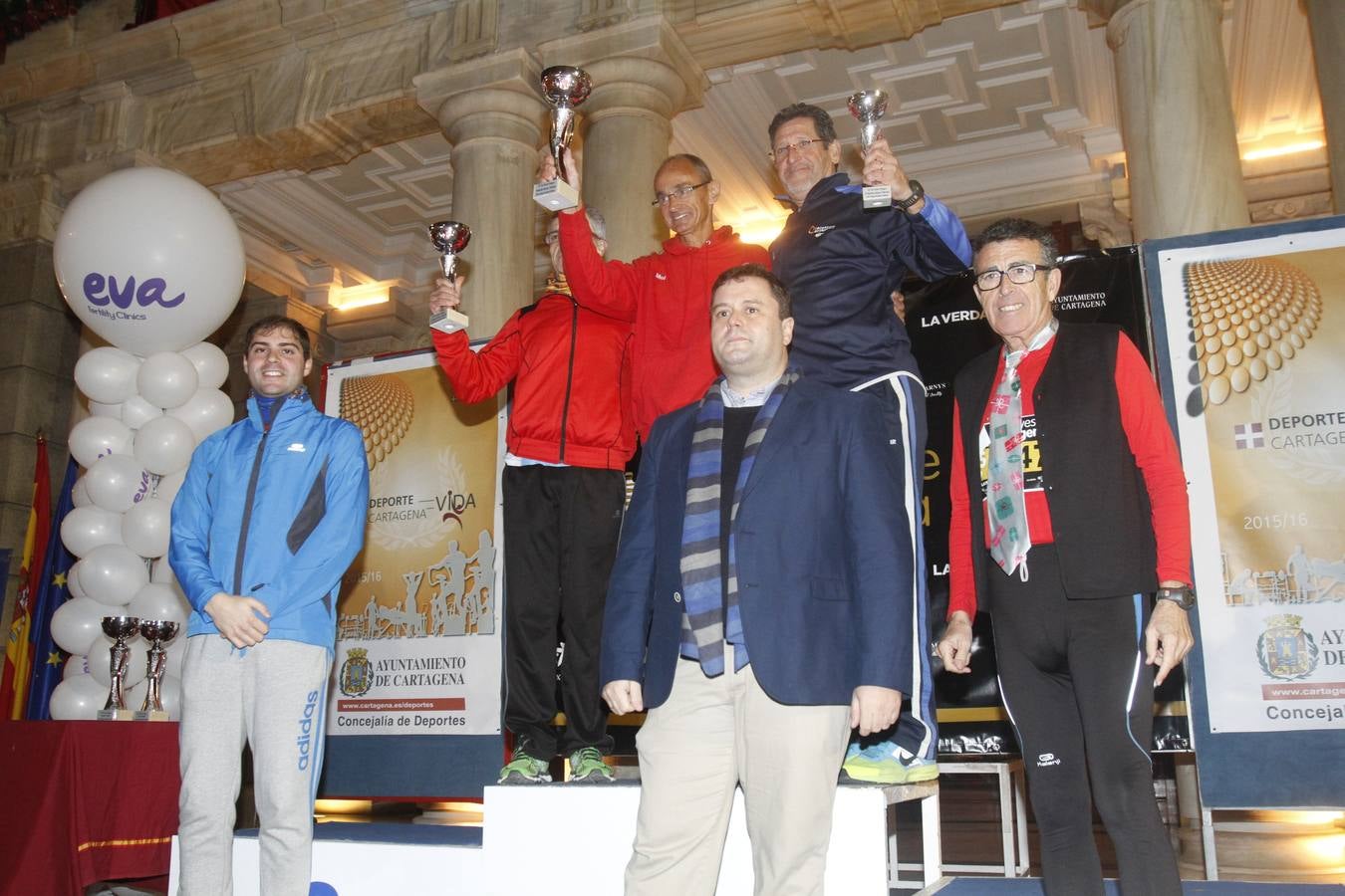 Podium de la San Silvestre de Cartagena 2015