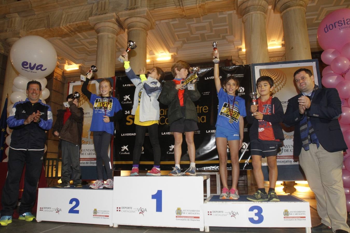 Podium de la San Silvestre de Cartagena 2015